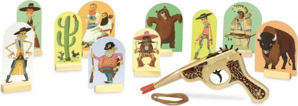 Hölzerne Western-Pistole mit Zielscheiben VILAC