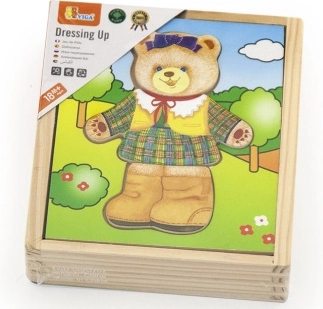 Viga Holzlogik-Puzzle Zieh dem Bären ein – Mädchen