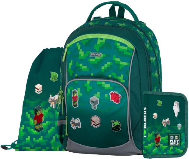 Schulset OXYBAG OXY GO Playworld – Rucksack, Federmäppchen und Turnbeutel