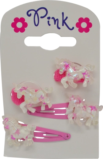 Haaraccessoires mit Einhorn-Motiv – Set aus 4 Stück