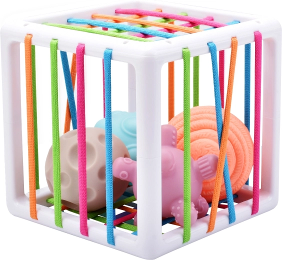 Woopie Baby elastischer sensorischer Würfel und Sortierer für Kinder – verrückte Formen, 5 Stk.