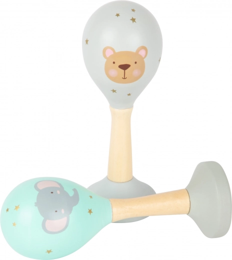 small foot Holzrasseln Pastell Set, 2 Stk.