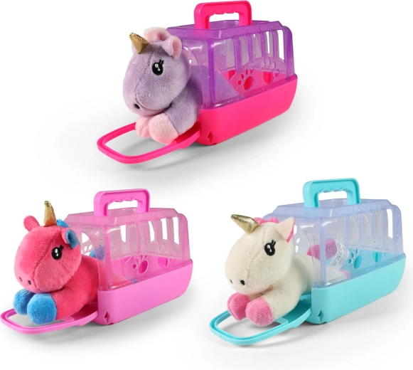 Tragbare Transportbox mit Plüsch-Einhorn