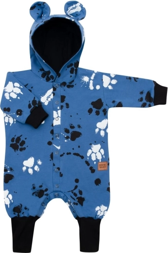Baumwoll-Babyoverall mit Kapuze und Öhrchen New Baby, blau