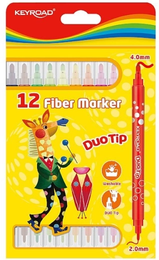 Keyroad Duo Filzstifte, Set mit 12 Farben