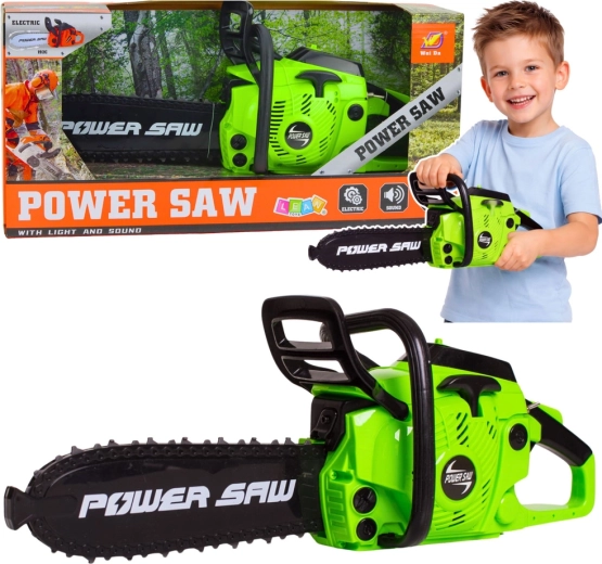 Kinderspielzeug Kettensäge mit Licht und Sound – grün