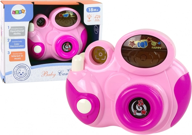 Interaktive Kinderkamera mit Lichtern, Geräuschen und Melodien – rosa