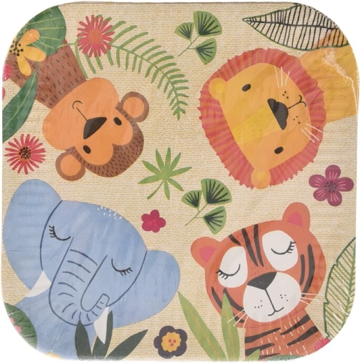 Papier-Party-Teller Jungle 23 × 23 cm, 10 Stk.
