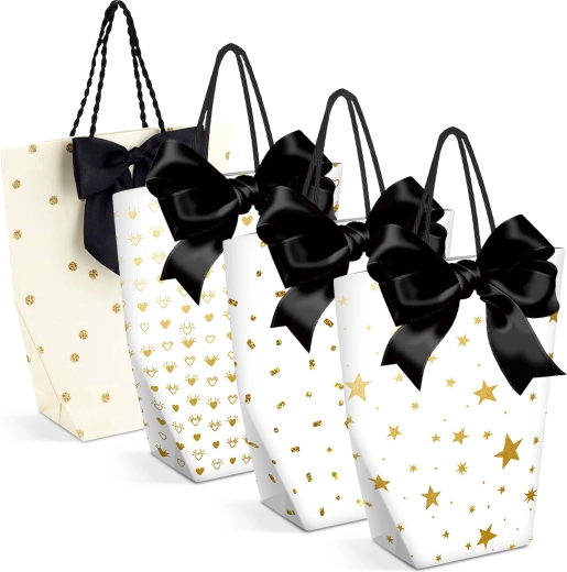 Weihnachtliche Geschenktüte aus Papier für eine Flasche – 1 Stück