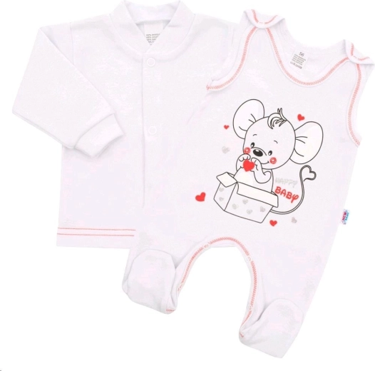 Baby-Set New Baby Mouse weiß 80 (9–12 Monate)
