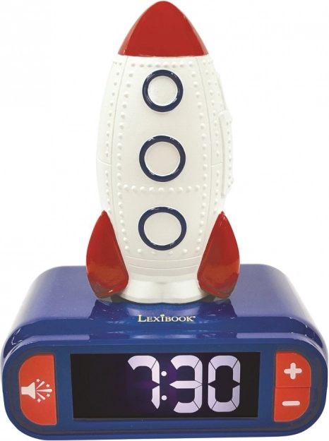 Kinderwecker mit 3D-Nachtlicht Rakete