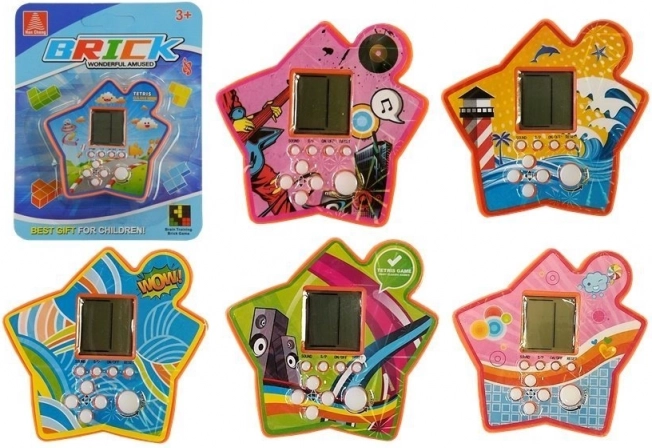 Taschen-Elektronikspiel Tetris in Sternform – orange