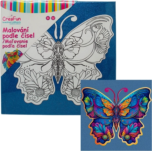 Malset auf Leinwand – Schmetterling 30 × 30 cm