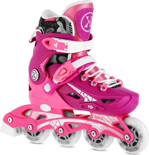 Verstellbare Kinder-Inlineskates Nils Extreme Blaze, rosa – S (31–34)