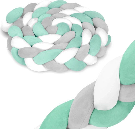 Geflochtener Bettnestchen 3 m mintgrau RICOKIDS