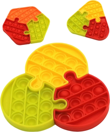 Pop-It-Antistress-Puzzle mit 3 Teilen, 14 cm – 1 Stück