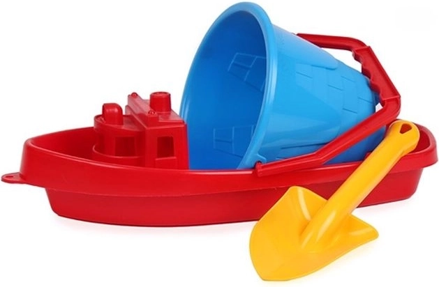 TechnoK Sandspielzeug-Set mit Boot, Eimer und Schaufel