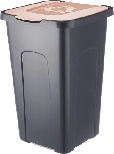Mülltrennbehälter 50 l schwarz/braun (pastell)