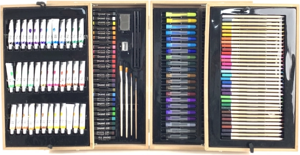 Professionelles Künstler-Set im Holzköfferchen, 174 Teile
