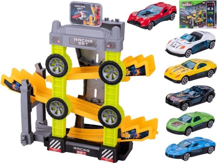 Rennstrecke 4-in-1 mit Metallautos