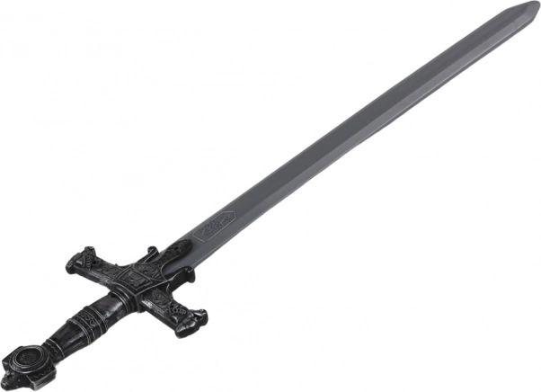 Plastisches Kriegsschwert mit verzierter Griff und Soundeffekten 80 cm