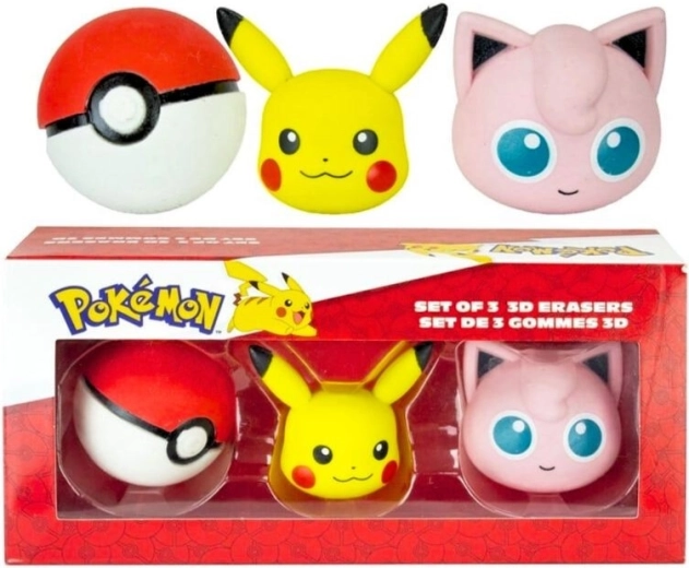 3D Radierer POKÉMON – Set 3 Stück