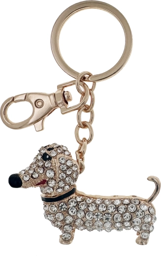 Premium goldener Hund-Schlüsselanhänger