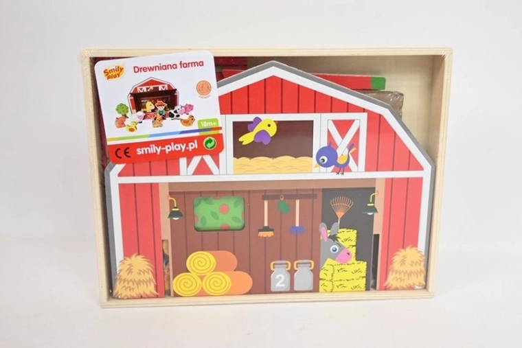 SmilyPlay Holzbauernhof mit Scheune und Figuren