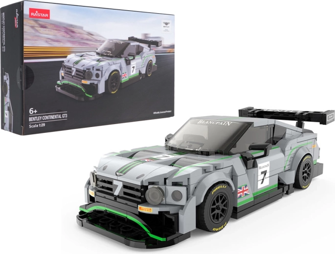 Bausatz für das Bentley Continental GT3 Auto im Maßstab 1:29, grau, Rastar