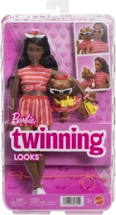 Barbie Twinning Looks Puppe und Hund mit Zubehör