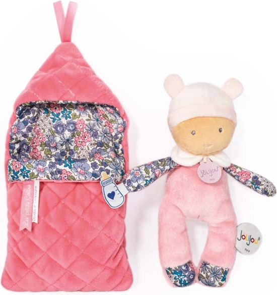Doudou Jolijou Baby in Einschlafschlafsack 20 cm – Rosa