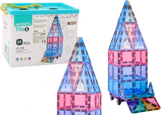 Magnetische Konstruktionsspielsteine – bunte Paneele, 59 Teile