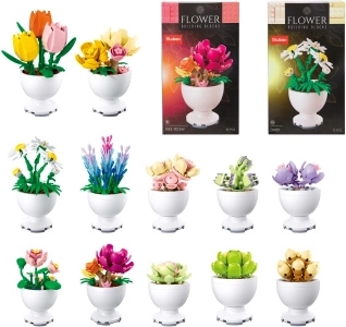 Blumen-Bausatz aus Bausteinen - 1 Stück