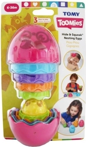 TOMY Toomies Matroschka-Eier Hide and Squeak rosa