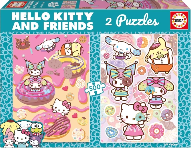 Puzzle EDUCA Hello Kitty und Freunde – Donuts, 2×500 Teile