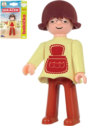 Igráček Oma (Familie) Gelenkfigur auf Karte – 1 Stück