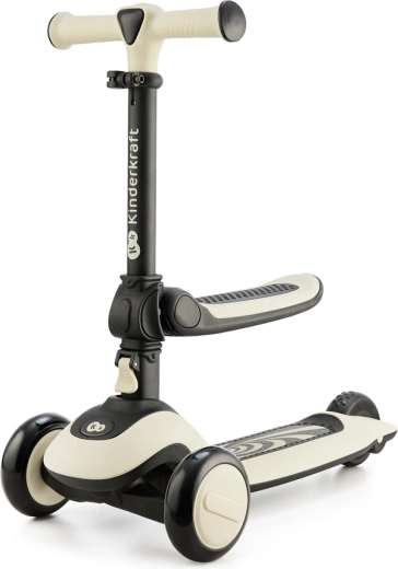 Kinderkraft Halley 2in1 Laufrad und Dreirad-Scooter stone white