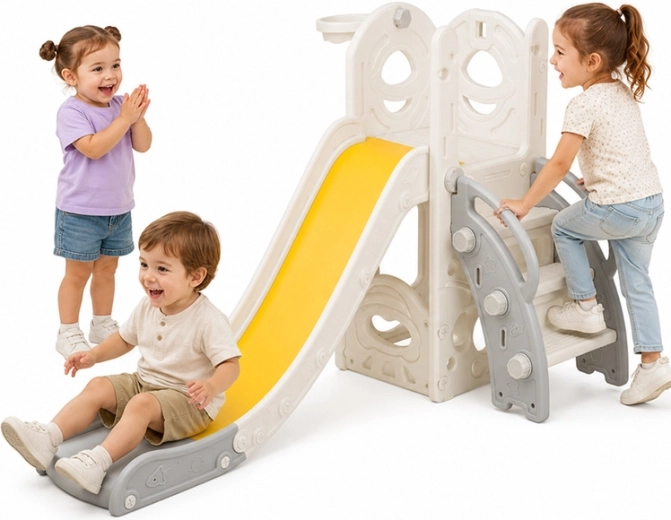 Kinderrutsche mit Leiter und Basketballkorb 136 cm