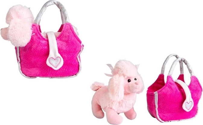 Plüschpudel in rosa Handtasche