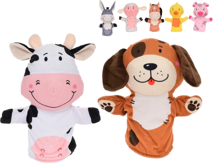 Plüsch-Handpuppe Tier 27 cm für Babys