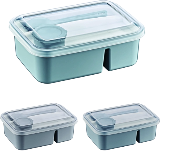 Rechteckige Lunchbox mit Fächern 920 ml