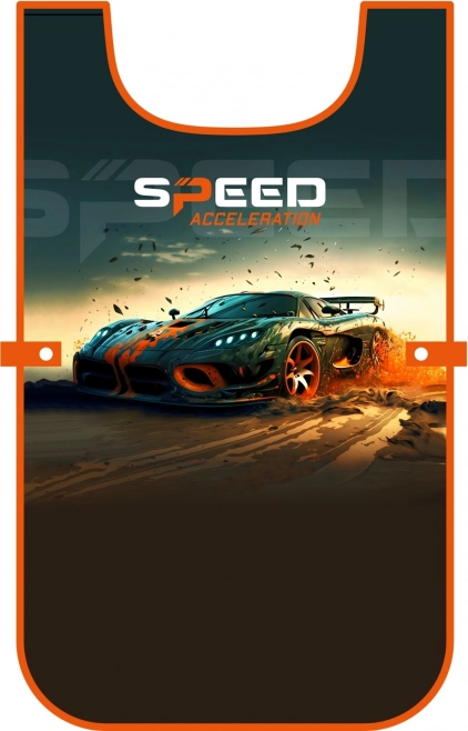 Kinder-Schürzen-Poncho mit Auto-Motiv