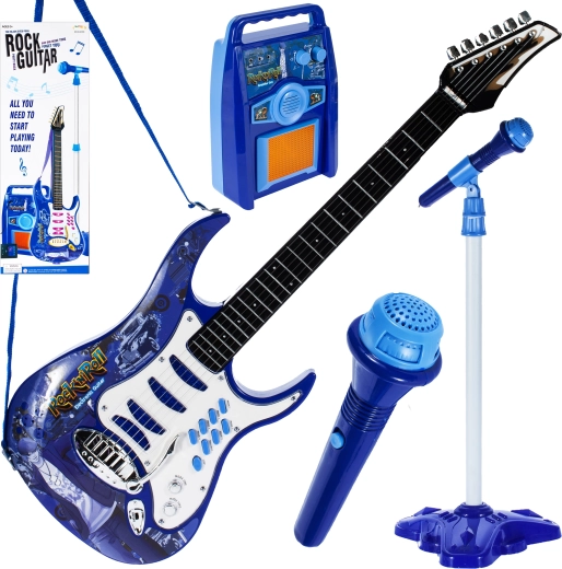 E-Gitarre mit leistungsstarkem Verstärker – Blau