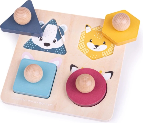 Bigjigs Toys Holzpuzzle in Tierform mit Griffen
