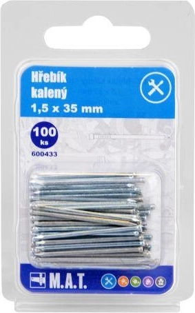 Gehärtete Nägel 35 × 1,5 mm, verzinkt, 100 Stk.