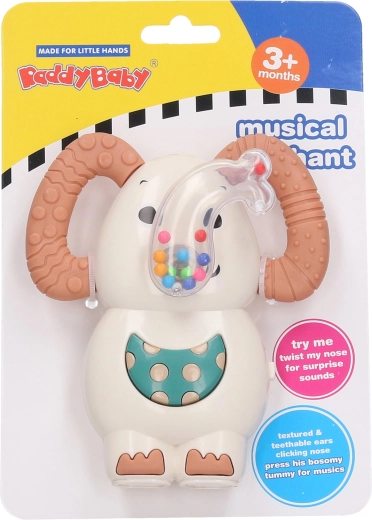 Rassel Elefant mit Lichtern und Geräuschen 12 cm