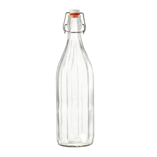 Glasflasche Costolata 1 l mit Bügelverschluss