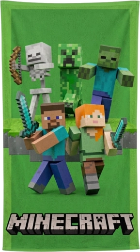 Schnelltrocknendes Kinder-Badetuch Minecraft Green Attack 70 × 140 cm