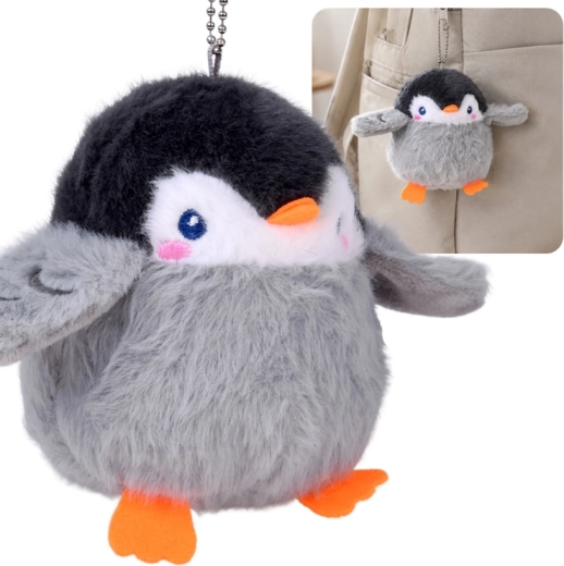 Plüschanhänger Pinguin Edek mit Quietscher für den Rucksack 11 cm - 1 Stück