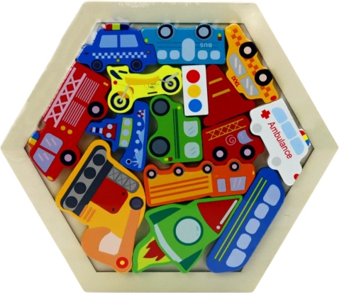 Bunte Holzpuzzle Rakete – 15 Teile